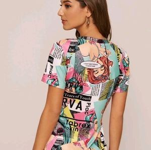 Shein 2pc comic strip legging set